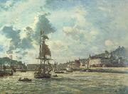 Johan Barthold Jongkind Entrance to the Port of Honfleur (Windy Day) (nn02) oil painting artist
